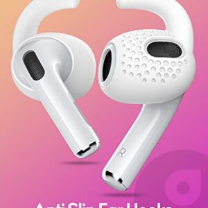 Gcioii - Upgraded Ear Hooks Covers for AirPods 3 [Added Storage Pouch] Sport Anti Slip Ear Tips Wings, Grip Tips Accessories Compatible with Apple AirPods 3rd Generation (White,3 Pairs)