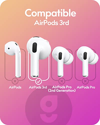 Gcioii - Upgraded Ear Hooks Covers for AirPods 3 [Added Storage Pouch] Sport Anti Slip Ear Tips Wings, Grip Tips Accessories Compatible with Apple AirPods 3rd Generation (White,3 Pairs)