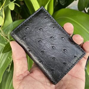 Double side Black Body Ostrich leather skin Credit Cardholder, leather credit cardcase, leather creditcard cover