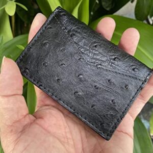 Double side Black Body Ostrich leather skin Credit Cardholder, leather credit cardcase, leather creditcard cover