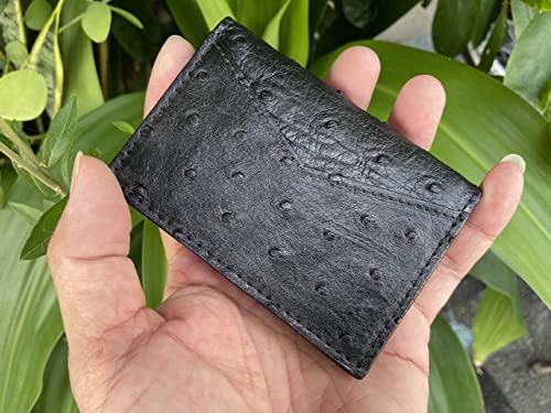 Double side Black Body Ostrich leather skin Credit Cardholder, leather credit cardcase, leather creditcard cover