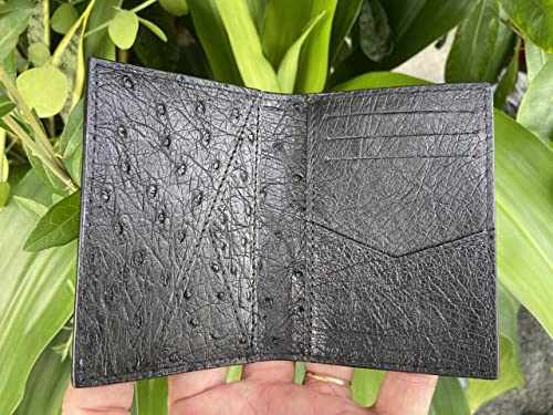 Double side Black Body Ostrich leather skin Credit Cardholder, leather credit cardcase, leather creditcard cover