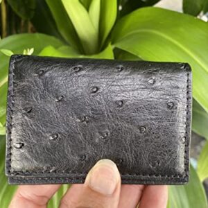 Double side Black Body Ostrich leather skin Credit Cardholder, leather credit cardcase, leather creditcard cover