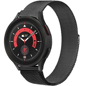 otopo galaxy watch 4/6 classic bands 47mm 46mm 43mm 42mm, watch 6/5/4 band 44mm 40mm,watch 5 pro bands, 20mm metal mesh stainless steel replacement strap bands for men women black