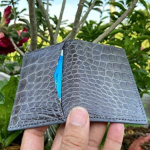 Double side Grey Crocodile Alligator leather skin Credit Cardholder, leather credit cardcase, leather creditcard cover