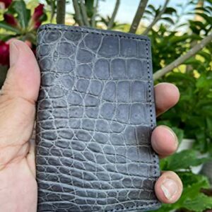 Double side Grey Crocodile Alligator leather skin Credit Cardholder, leather credit cardcase, leather creditcard cover