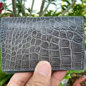 Double side Grey Crocodile Alligator leather skin Credit Cardholder, leather credit cardcase, leather creditcard cover