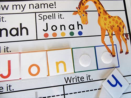 Personalized Dry Erase Name Mat Montessori Preschool Learning Activity (Pastel Rainbow)