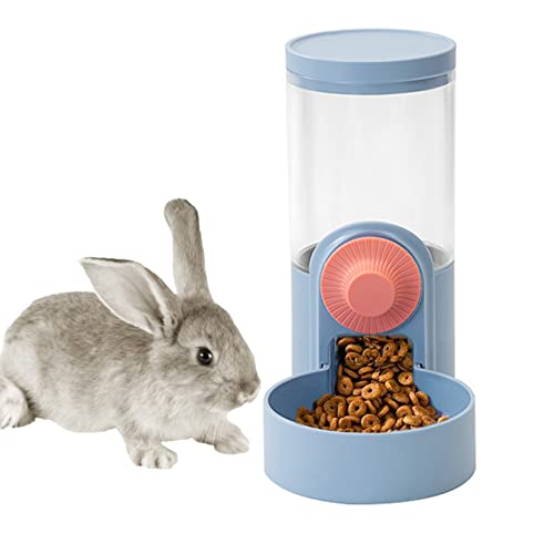 BNOSDM Rabbit Automatic Food Feeder Hanging Gravity Bunny Food Dispenser Small Animals Self Feeding Bowl for Cages 30 oz Capacity Container for Ferret Rabbits Kittens Punnies