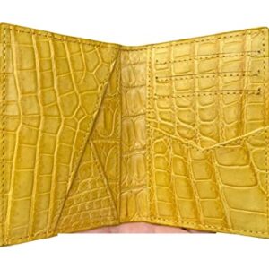 Double side Yellow Crocodile Alligator leather skin Credit Cardholder, leather credit cardcase, leather creditcard cover