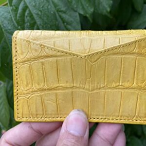 Double side Yellow Crocodile Alligator leather skin Credit Cardholder, leather credit cardcase, leather creditcard cover