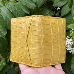 Double side Yellow Crocodile Alligator leather skin Credit Cardholder, leather credit cardcase, leather creditcard cover