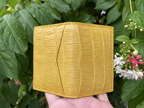 Double side Yellow Crocodile Alligator leather skin Credit Cardholder, leather credit cardcase, leather creditcard cover