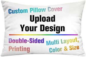 oarse customized pillow cover with picture name printed pillows using your own photos throw pillowcase personalized valentines christmas house warming gifts - insert optional