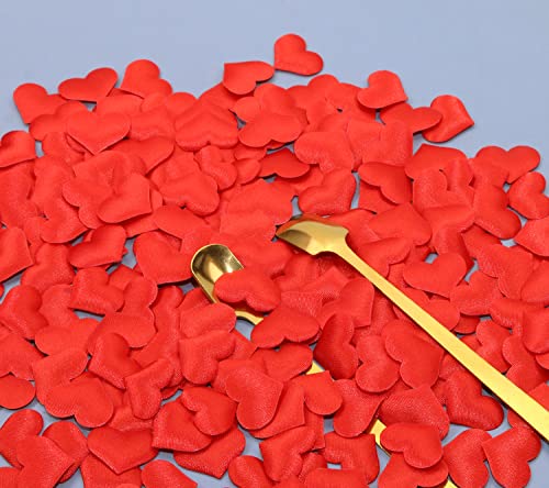 ONLYKXY 200Pcs Sponge Confetti Decor Flower Confetti Heart Shape Petals Confetti Table Wedding Decoration Glitter Confetti for Wedding Party Valentine's Day Scatter Ponge Petal Confetti (Red)