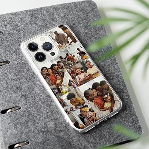 Somlatic Personalized Photo Phone Case Custom Picture Design Your Own Collage Phone Cover for Family Friends Couple Compatible with iPhone 14 13 12 11 Pro Max Mini XR XS X