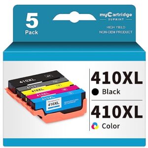 mycartridge suprint 410xl remanufactured ink cartridge replacement for epson 410 xl 410xl for expression xp-7100 xp-830 xp-640 printer black cyan magenta yellow photo black combo pack 410 xl ink