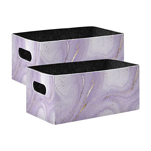 Kcldeci Liquid Marble Canvas Home Foldable Collapsible Storage Box Bins Shelf Basket Cube Organizer Set of 2