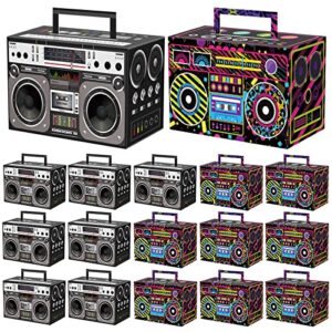 80s party favor treat boxes 24 pcs novelty boom box gift boxes retro radio mixed color candy goodies box for retro 1980s theme hip hop music party supplies