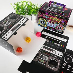 80s Party Favor Treat Boxes 24 PCS Novelty Boom Box Gift Boxes Retro Radio Mixed Color Candy Goodies Box for Retro 1980s Theme Hip Hop Music Party Supplies