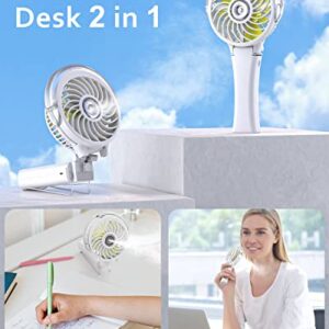 SWEETFULL Misting Fan Portable, Handheld Personal Mister Fan, Small Fan Rechargeable, Mini Spray Water Mist Fan, Kids Women Portable Fan For Travel, Outdoors, Hiking, Camping Home Office (Off white)