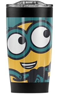 logovision minions official bob green stainless steel 20 oz travel tumbler, vacuum insulated & double wall with leakproof sliding lid