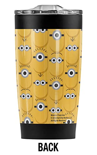 Logovision Minions OFFICIAL Bello Icons Pattern Stainless Steel 20 oz Travel Tumbler, Vacuum Insulated & Double Wall with Leakproof Sliding Lid