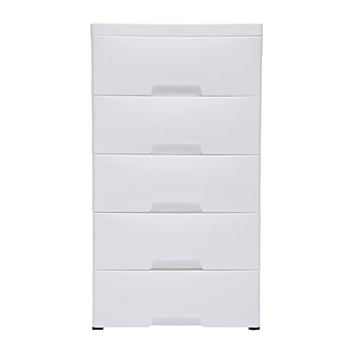 Plastic Drawers Dresser Storage Cabinet,5 Drawer Units Vertical Clothes Storage Tower Dresser Small Closet Organizer for Clothes,Playroom,Bedroom Furniture (White)