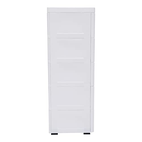 Plastic Drawers Dresser Storage Cabinet,5 Drawer Units Vertical Clothes Storage Tower Dresser Small Closet Organizer for Clothes,Playroom,Bedroom Furniture (White)