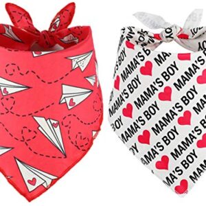 2 Pack Valentine's Dog Bandana, Puppy Valentine Scarfs for Small Dogs Cats