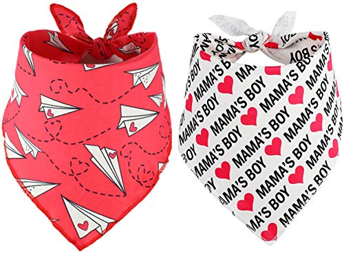 2 Pack Valentine's Dog Bandana, Puppy Valentine Scarfs for Small Dogs Cats