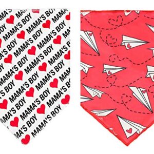 2 Pack Valentine's Dog Bandana, Puppy Valentine Scarfs for Small Dogs Cats