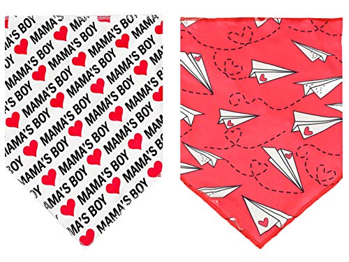 2 Pack Valentine's Dog Bandana, Puppy Valentine Scarfs for Small Dogs Cats