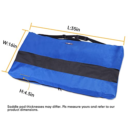 Harrison Howard Large Tack Saddle Pad Carry Bag Mesh Window Allows Airflow Perfect for English or Western Tack Case Protector for Saddle Pads Royal Blue