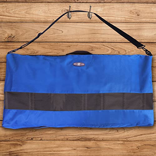 Harrison Howard Large Tack Saddle Pad Carry Bag Mesh Window Allows Airflow Perfect for English or Western Tack Case Protector for Saddle Pads Royal Blue