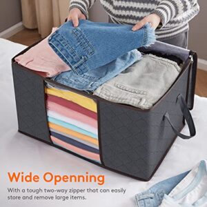 Lifewit 6 Pack 60L Clothes Storage Bag, Bundle with 3 Pack 35L Clothes Storage Bag Organizer, Grey