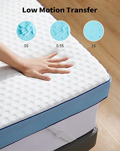 PERLECARE 3 Inch Memory Foam Mattress Topper Queen Size, Cooling Gel-Infused Bed Topper for Back Pain, Medium Firm Mattress Topper with Removable Soft Cover, CertiPUR-US Certified