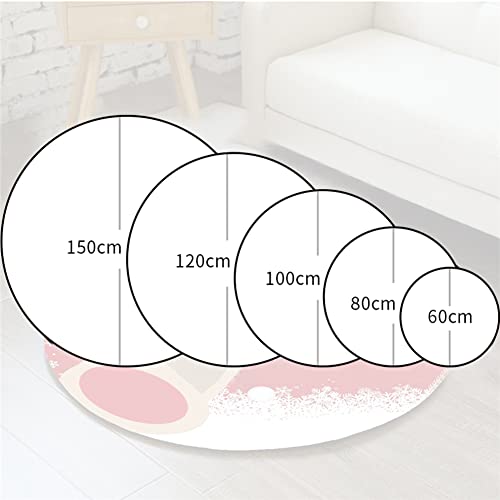 PBTMCD Vikings 3D Print Pattern Area Rug Round Floor Protection Mat, Living Room Carpet Floor Mats Anti-Skid Backing Home Decorate Carpet Doormat Chair Cushion,Viking Compass,160x160cm