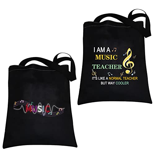 CMNIM Music Teacher Gifts Tote Bag Thank You Gifts for Music Teachers Appreciation Gifts for Piano Violin Guitar Teacher Bag (Music Teacher Tote Bag)