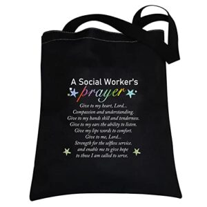 cmnim social worker gifts tote bag for women social worker prayer appreciation gift birthday gift for social worker graduation gift (social worker tote bag)
