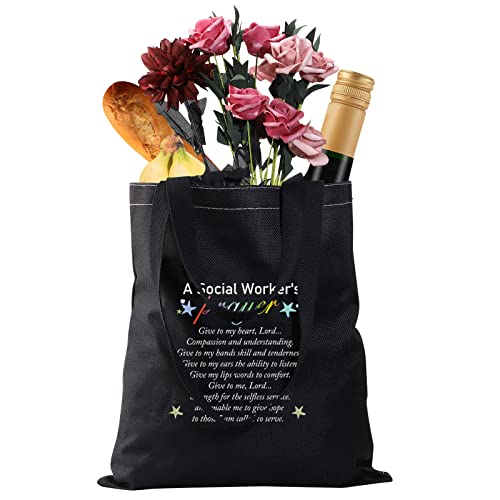 CMNIM Social Worker Gifts Tote Bag for Women Social Worker Prayer Appreciation Gift Birthday Gift for Social Worker Graduation Gift (Social Worker Tote Bag)