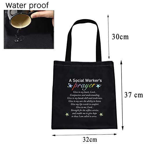 CMNIM Social Worker Gifts Tote Bag for Women Social Worker Prayer Appreciation Gift Birthday Gift for Social Worker Graduation Gift (Social Worker Tote Bag)