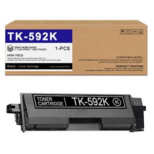 gratlov 1 pack black tk-592 tk592 1t02kv0us0 compatible toner cartridge replacement for kyocera ecosys m6026cidn(1102px2us0) m6526cdn (1102pw2us0) m6526cidn printer ink cartridge