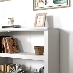 Panana Wooden Bookcase, 2/3/5 Tier Cube Shelves Adjustable Shelf Bookself Storage Organizer Display Shelf Free Standing Unit for Living Room Home Office (White, 2-Tier)