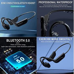 Premium Bone Conduction Headphones Wireless Bluetooth 5.0 Earbuds Open Ear Headphones Business Headset Built-in Mic,Sweatproof Earphones Sports Headset for Running,Cycling,Hiking,Gym (Red)