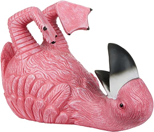 BRUBAKER Wine Bottle Holder Thirsty Flamingo - Polyresin Bottle Decoration - Pink Bird Decorative Figurine Hand Painted Bar Wine Accessory - Funny Wine Gift