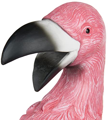 BRUBAKER Wine Bottle Holder Thirsty Flamingo - Polyresin Bottle Decoration - Pink Bird Decorative Figurine Hand Painted Bar Wine Accessory - Funny Wine Gift