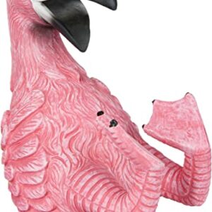 BRUBAKER Wine Bottle Holder Thirsty Flamingo - Polyresin Bottle Decoration - Pink Bird Decorative Figurine Hand Painted Bar Wine Accessory - Funny Wine Gift
