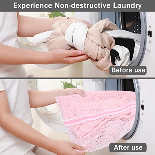 Delicates Laundry Bags, Wayzton Bra Mesh Wash Bag for Underwear, Lingerie, Bra, Pantyhose, Sock, Shoe, Use Automatic Locking Zipper, Travel Organizer Net Bags