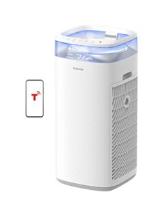 toshiba air purifiers for home|large room up to 483 sq ft | smart wifi alexa voice control |3-stage filtration|h13 true hepa filter for allergies, pets, smoke, odors, dust, pollen | cadr 312